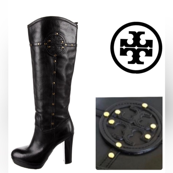 Tory Burch Colleen Studded Platform Knee High Boots Size 7.5 - Picture 1 of 12